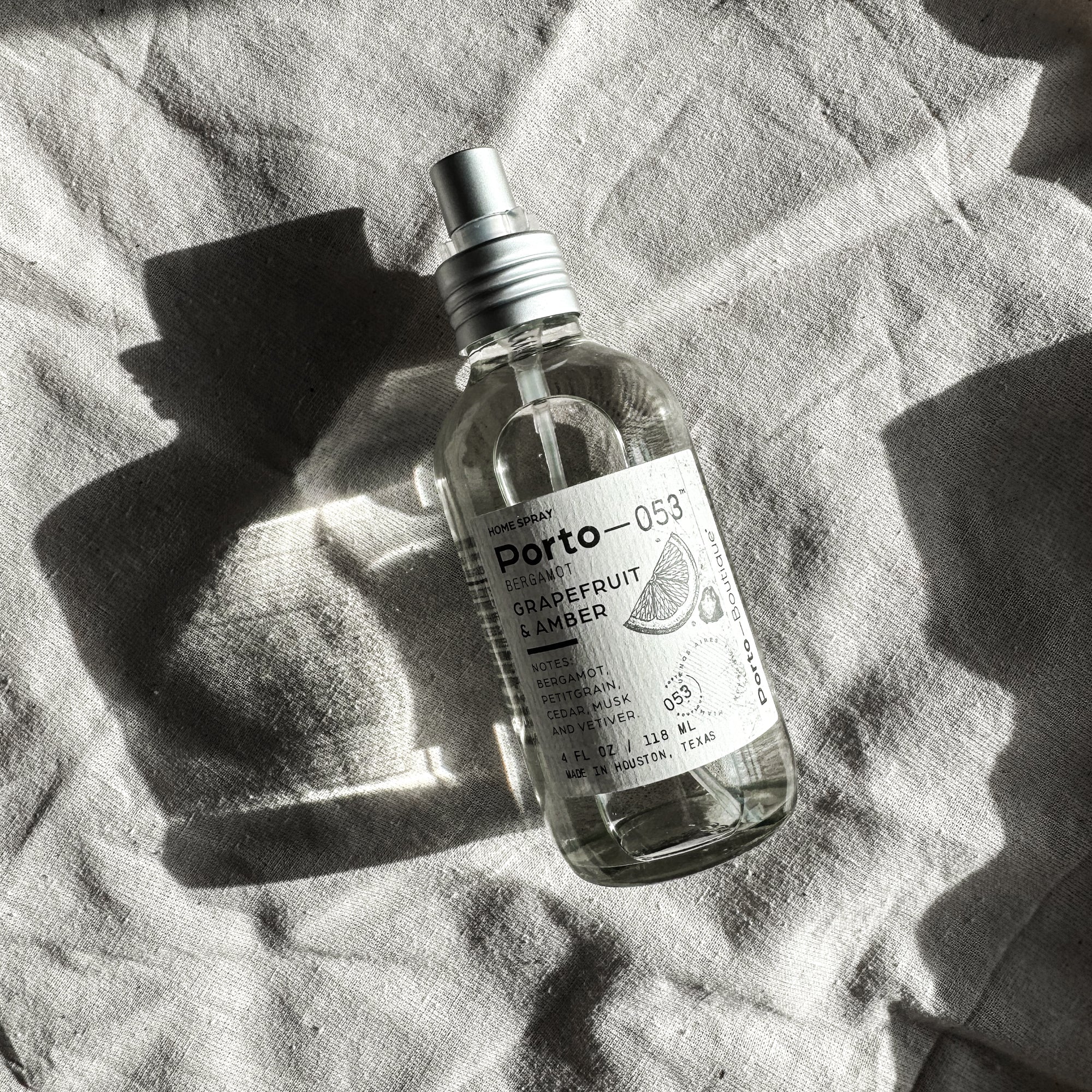 Porto-053 Room Spray – Linen & Fabric Freshener – High Fragrance Concentration – Vegan & Handmade in USA – 4 oz