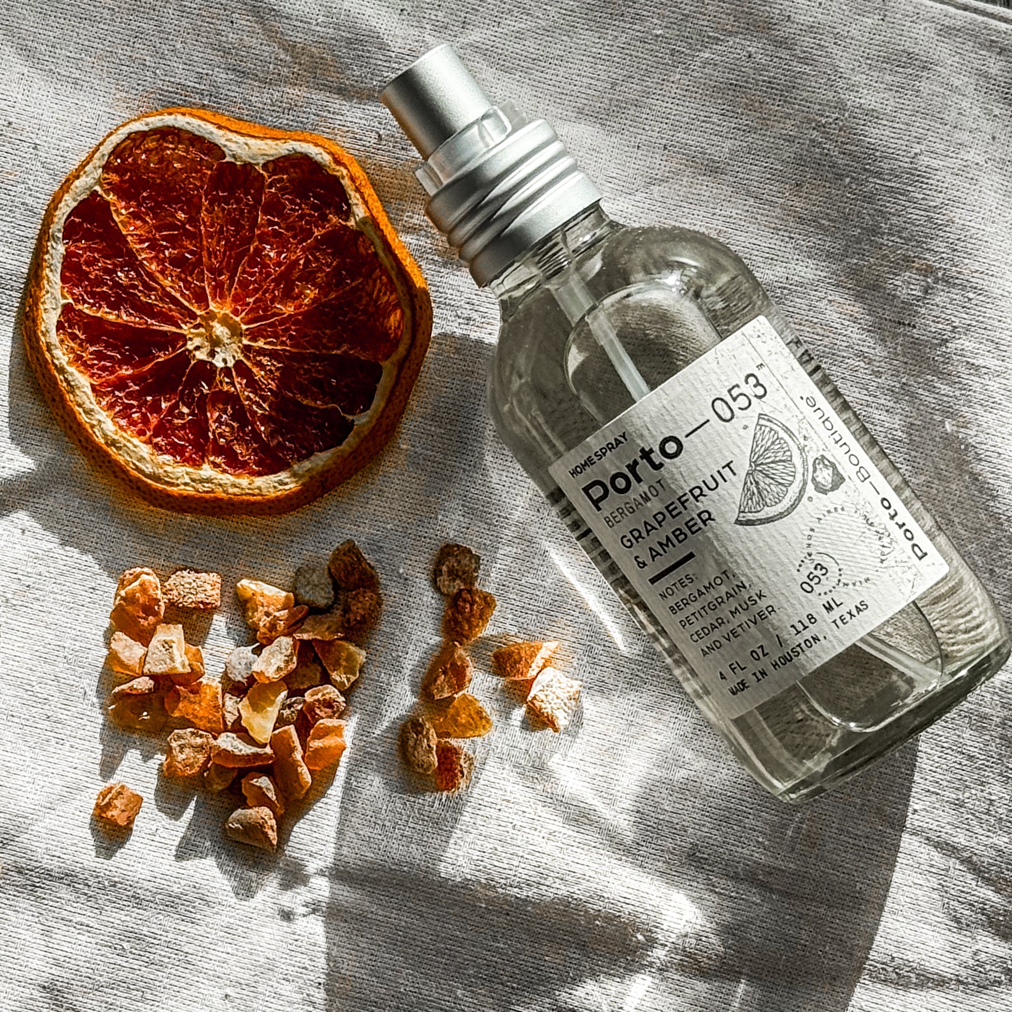 Porto-053 Room Spray – Linen & Fabric Freshener – High Fragrance Concentration – Vegan & Handmade in USA – 4 oz