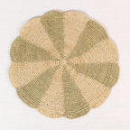 Pinwheel Olive Placemat, raffia tabletop