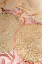 Aura Pink Edge Raffia Placemat