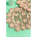 Fleur Raffia Placemat, Natural Color Flowers Woven Tabletop
