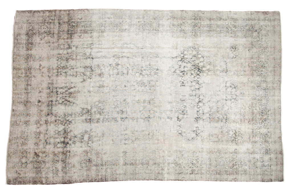 Antique Distressed Kerman Carpet 8.5x13.5, hand-knotted one of a kind piece