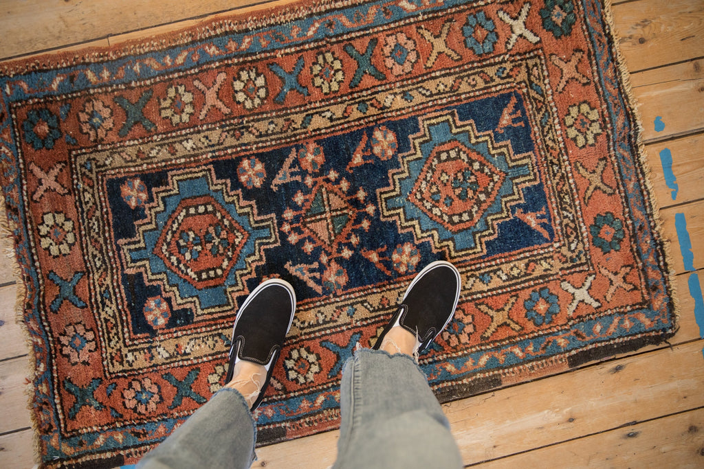 Full overhead view of Heriz rug 2.5x4.5