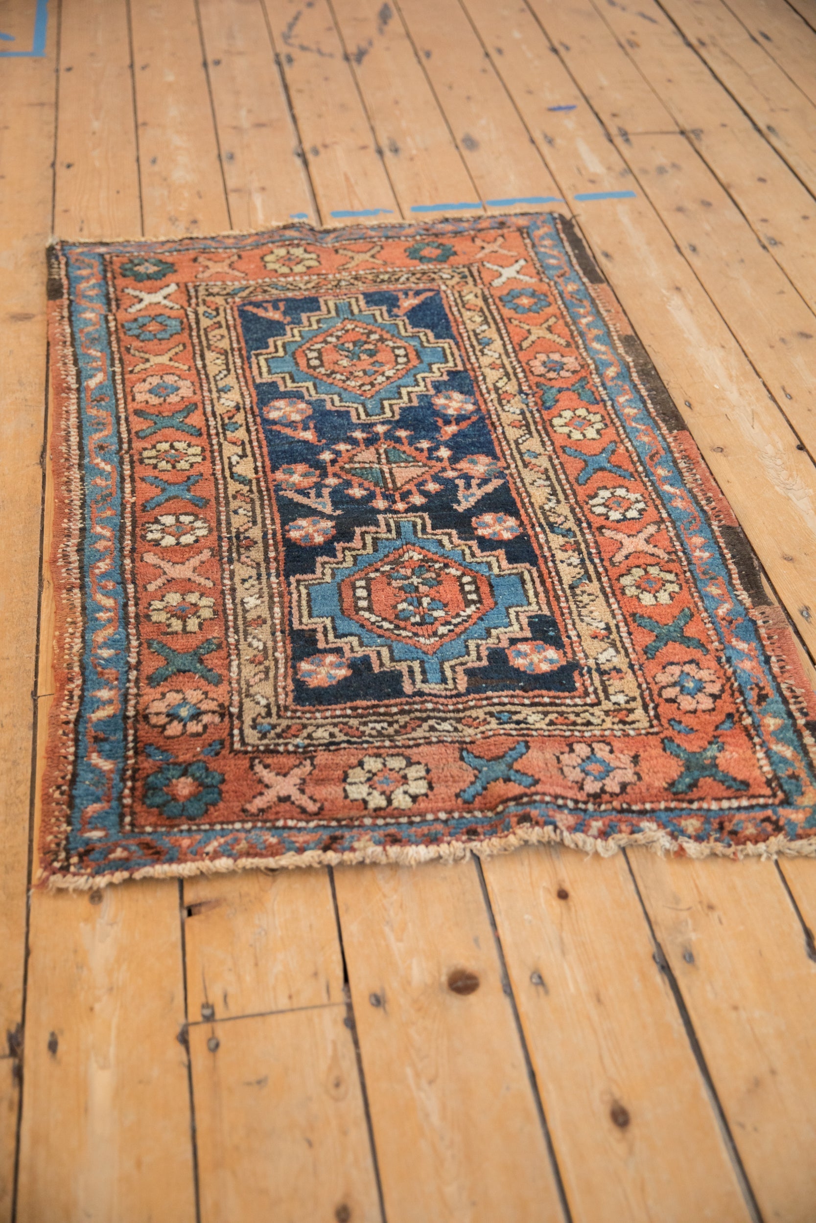 Back of the hand-knotted rug showing construction