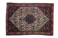 Vintage Senneh Rug 2x3, hand-knotted one of a kind piece