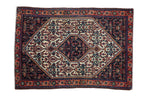Vintage Senneh Rug 2x3, hand-knotted one of a kind piece