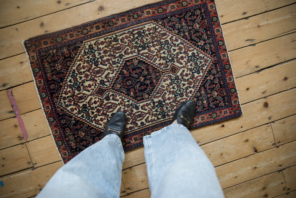 Full overhead view of Senneh rug 2x3