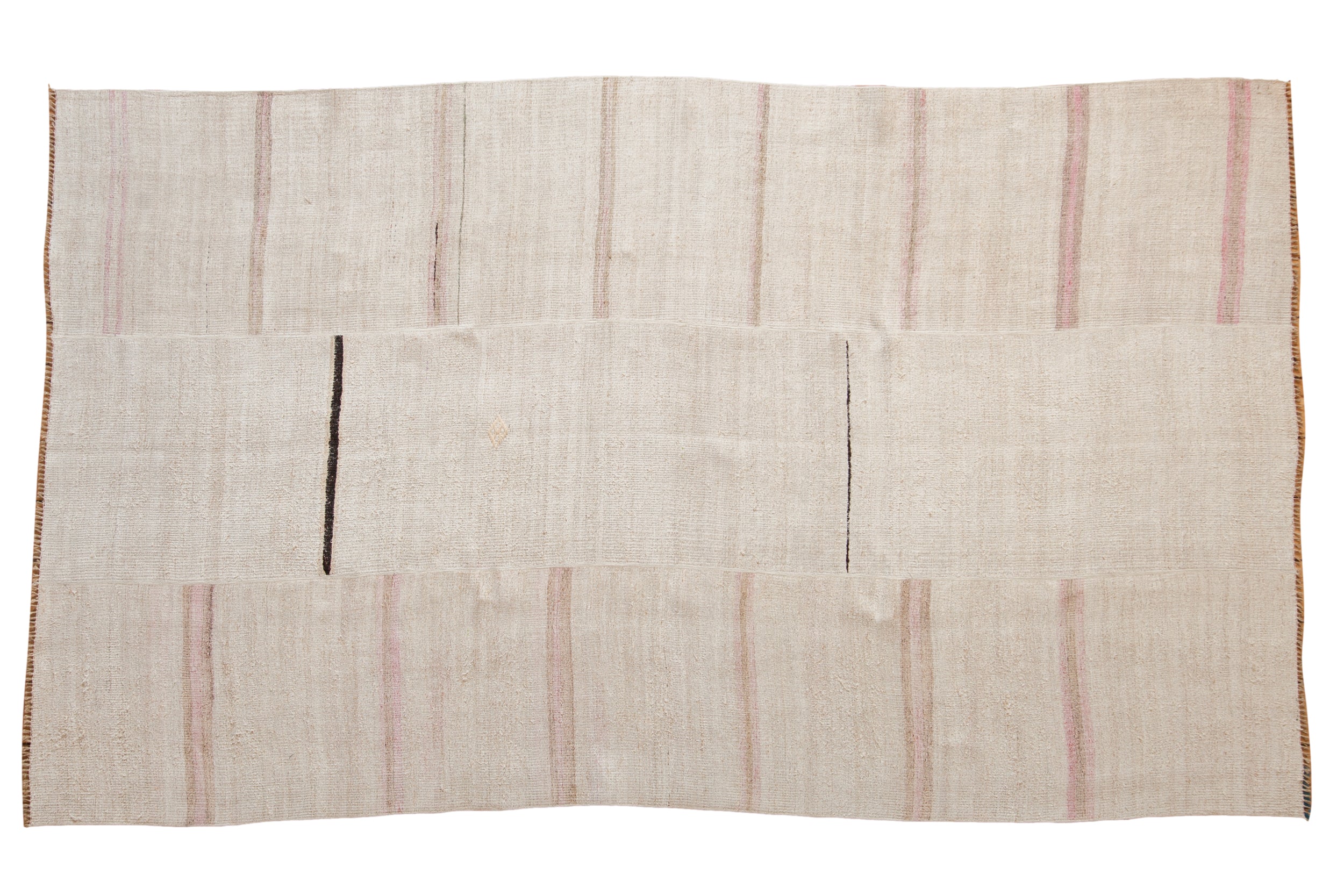 Vintage Hemp Kilim Carpet 5.5x9.5, hand-knotted one of a kind piece