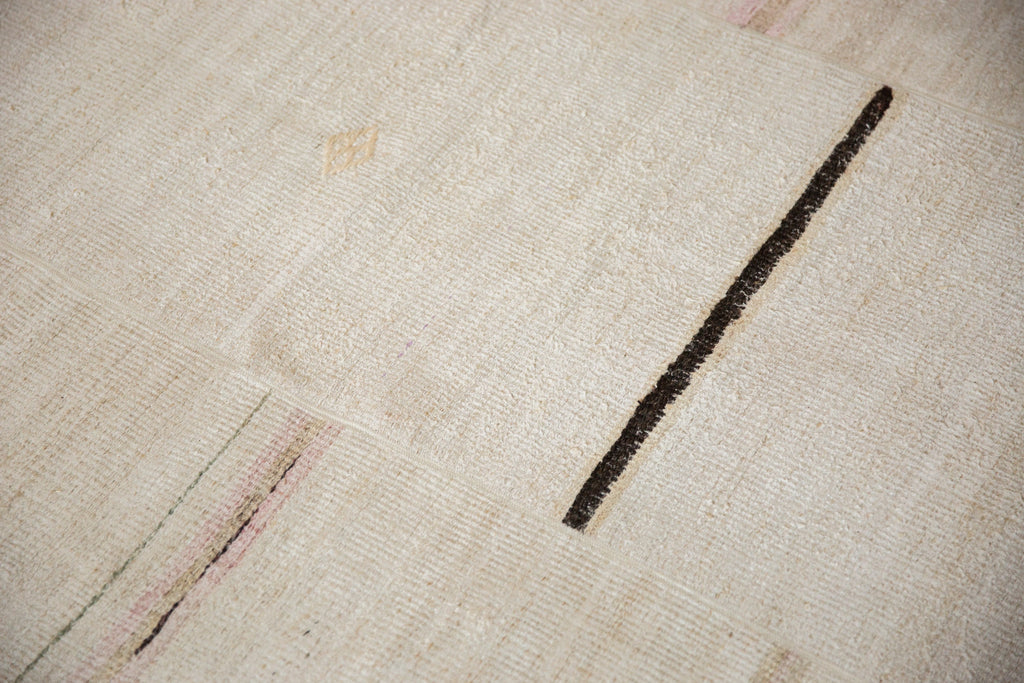 Back of the hand-knotted rug showing construction