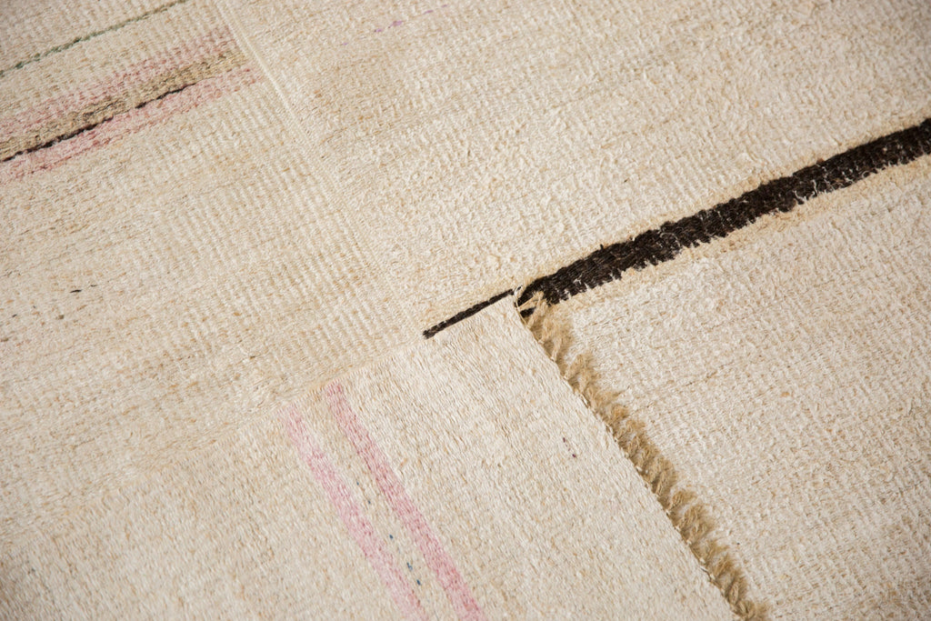 Vintage Hemp Kilim Carpet 5.5x9.5, hand-knotted one of a kind piece