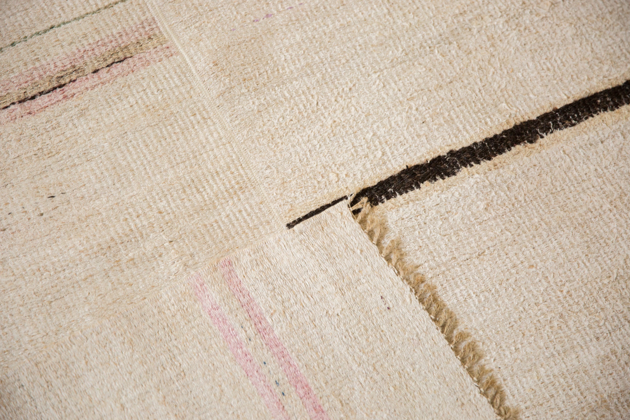 Vintage Hemp Kilim Carpet 5.5x9.5, hand-knotted one of a kind piece
