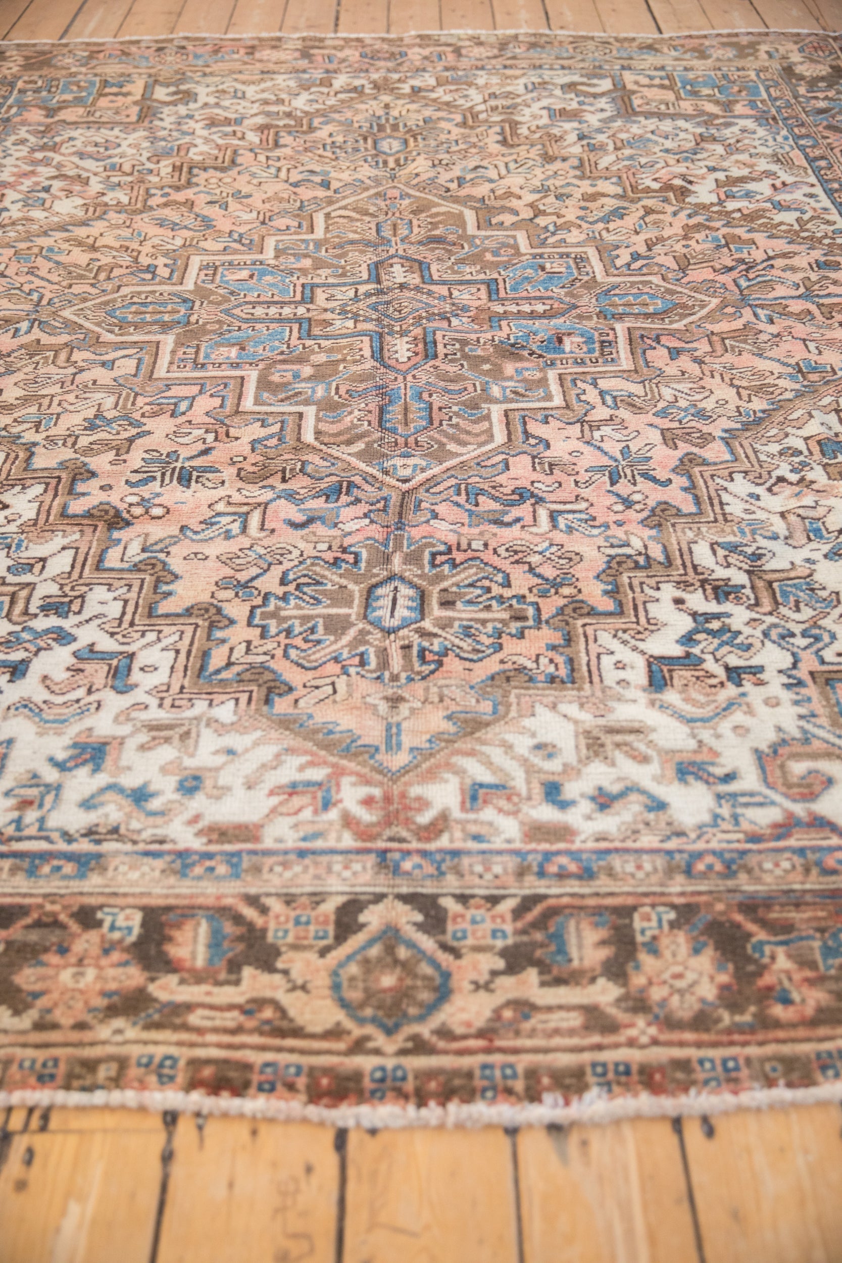 Back of the hand-knotted rug showing construction