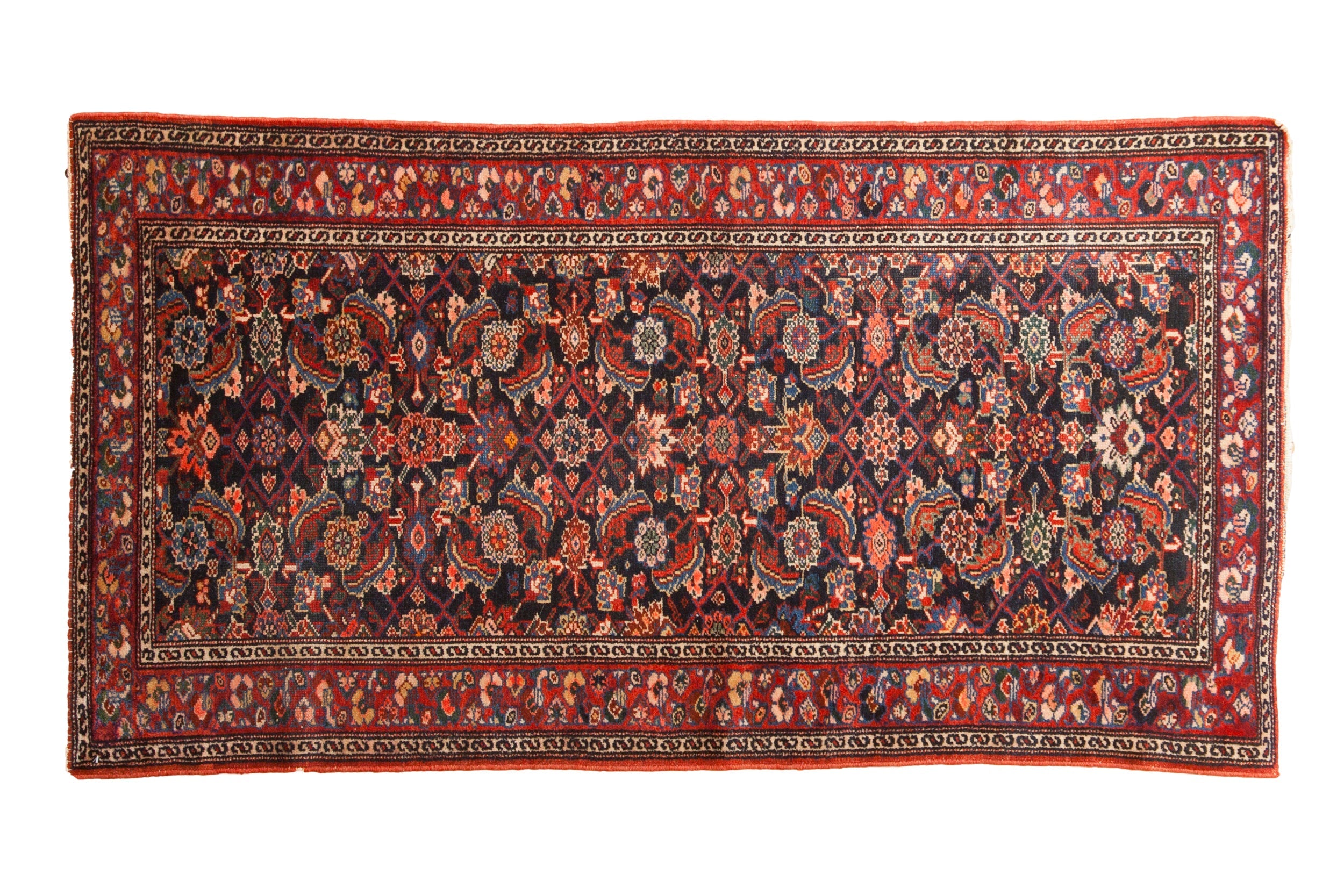 Vintage Malayer Rug 3.5x6.5, hand-knotted one of a kind piece
