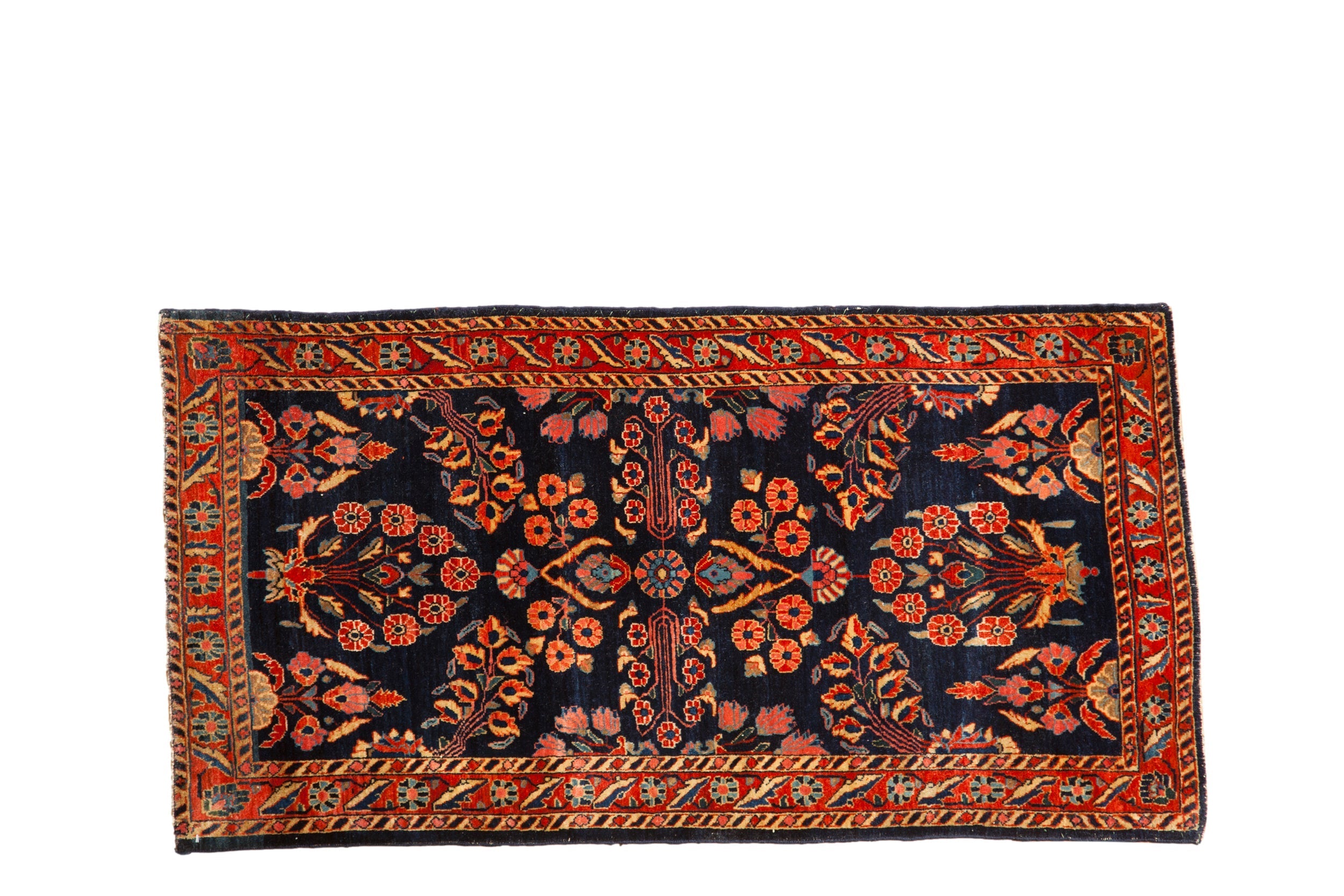 Antique Mohajeran Sarouk Runner 2.5x5, hand-knotted one of a kind piece