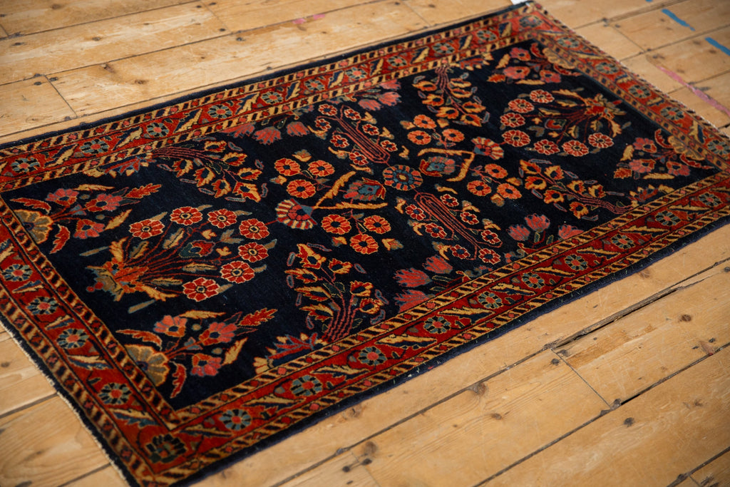 Back of the hand-knotted rug showing construction