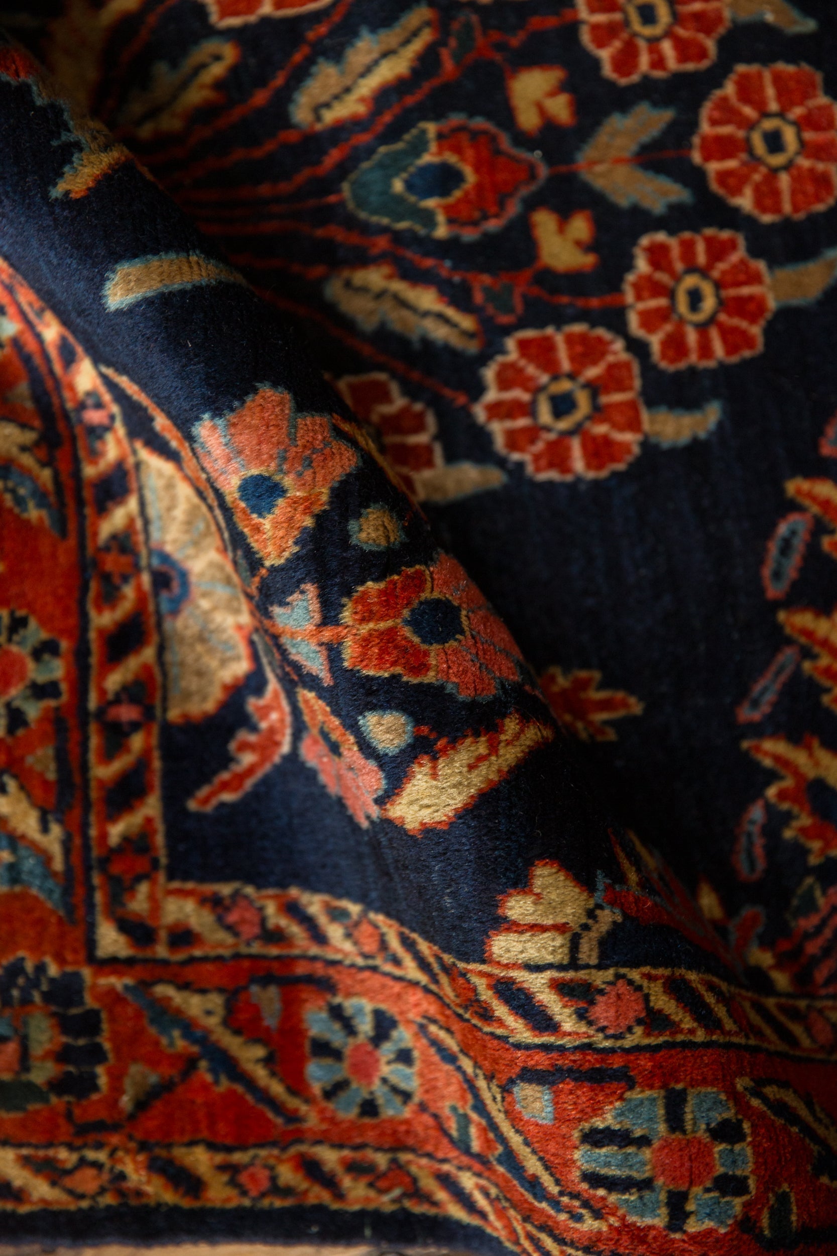 Antique Mohajeran Sarouk Runner 2.5x5, hand-knotted one of a kind piece