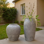 Pompeii Terranova, Fiber Clay Vessel in Aged Gray, Weathered Black or Antique Umber, 15"D x 16"H