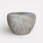 Titan XXL, Fiber Clay Pot, Hand-painted in Aged White or Aged Black, 28.3"D x 17"H