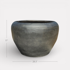 Titan XXL, Fiber Clay Pot, Hand-painted in Aged Black or Aged White, 28.3"D x 17"H