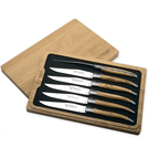Open box angled to show the six knives and lid