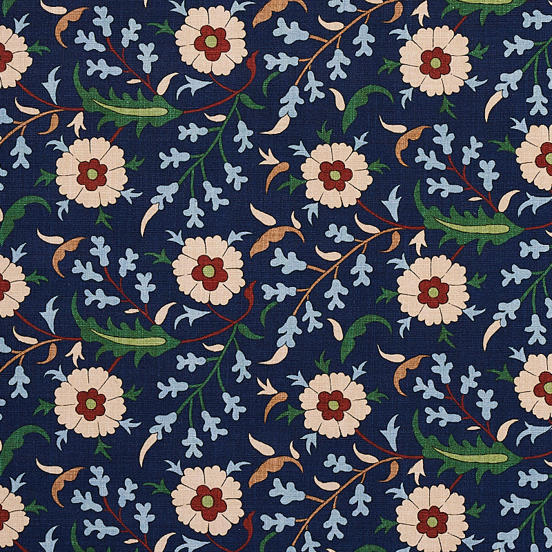 Floralia - Indigo - Schumacher 179951 Fabric