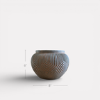 Linden Concrete Vessel in Rustic Umber or Natural Sandstone, 8"D X 6"H