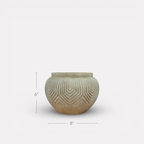 Linden Concrete Vessel Natural Sandstone or Rustic Umber, 8"D X 6"H