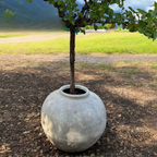 Greystone Fiber Clay Vessel in Aged White, 18.5"D x 14.4"H