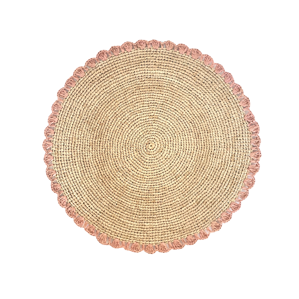 Aura Pink Edge Raffia Placemat