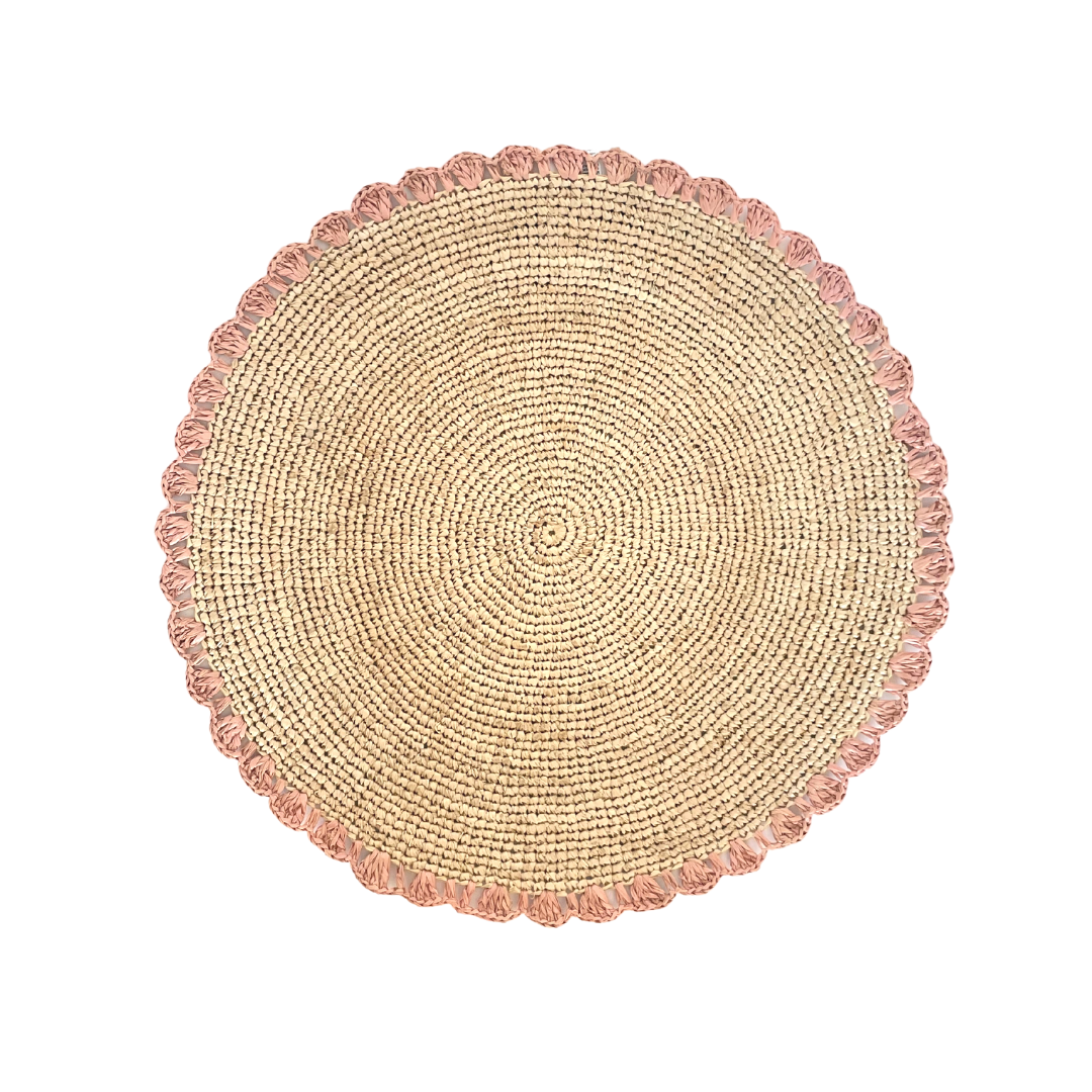 Aura Pink Edge Raffia Placemat