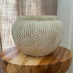 Linden Concrete Vessel Natural Sandstone or Rustic Umber, 8"D X 6"H