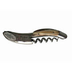 Laguiole Black Arctic Crust corkscrew with horn and ivory handle on a white background