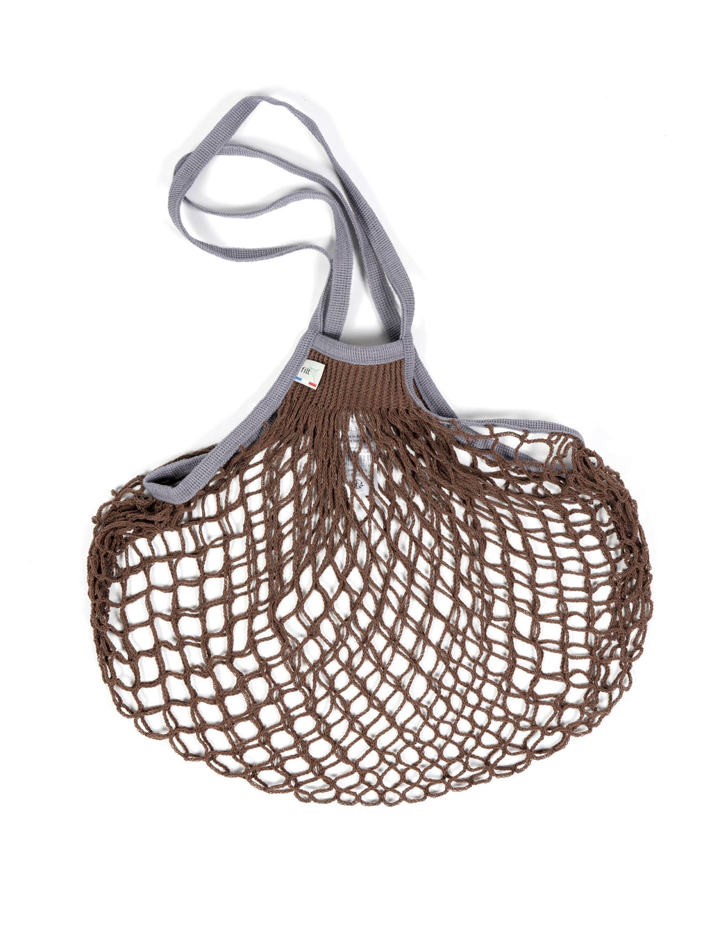Filt Brown Cotton Grey Handle Shopper Medium -220SEPIA.POIGNEE.GRIS.LEAD
