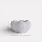 Zephyr Bowl, Artisan Cement Display Piece, Hand-painted in Linen White, 9.8"D x 5.5"H