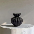 Ember Terracotta Vase, Hand-painted in Jet Black or Linen White, 8.6"D x 8.6"H