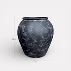 Cyprus XL, Fiber Clay Pot, Hand-painted in Weathered Black or Clamshell, 19.6"D x 19.6"H