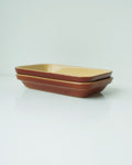 Vintage French Stoneware Rectangular Plate - XSmall (0.25 L) - Brown