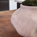 Medina, Terracotta Planter, Hand-painted in Antique White, 8.6"D x 5.7"H
