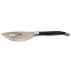 Pizza cutter with wide curved blade and black ebony handle