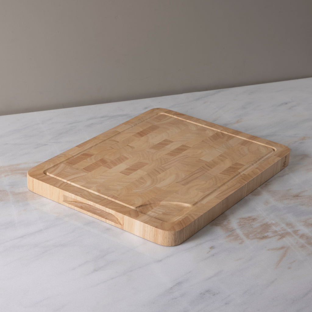 Rubberwood End Grain Rectangular Cutting Board, Medium