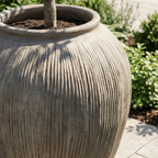 Pompeii Terranova, Fiber Clay Vessel in Antique Umber, Weathered Black or Aged Gray, 14.1"D x 15.7"H