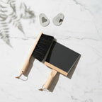 Andree Jardin NATURAL BLACK "Mr & Mrs Clynk" Hand Brush, Dustpan and Wall Hooks