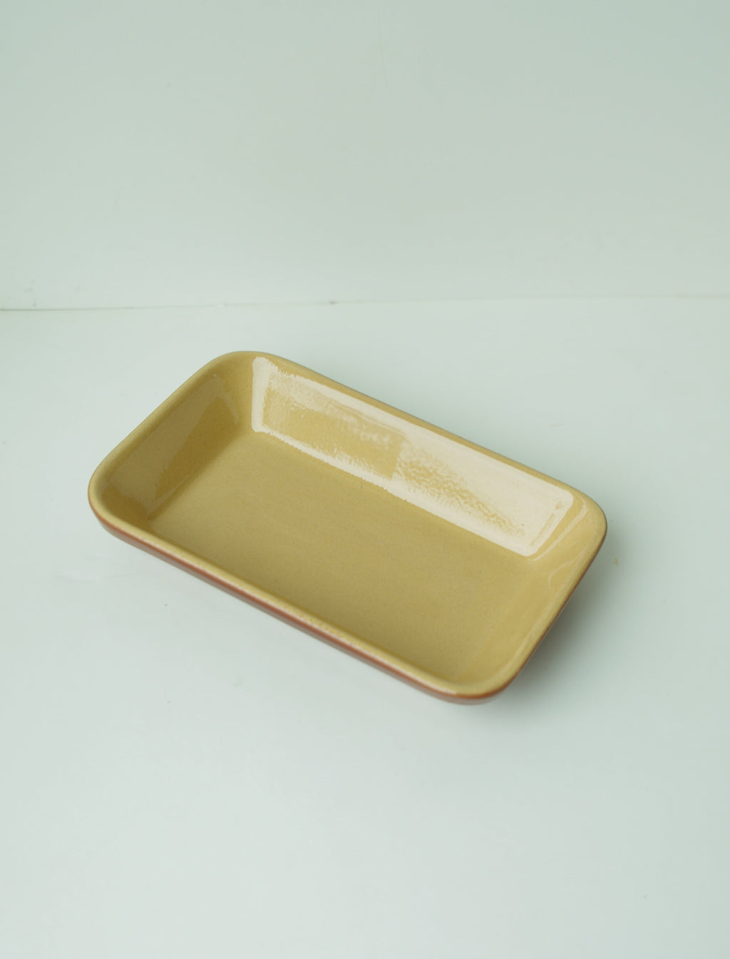 Vintage French Stoneware Rectangular Plate - Large (1.5 L) - Brown