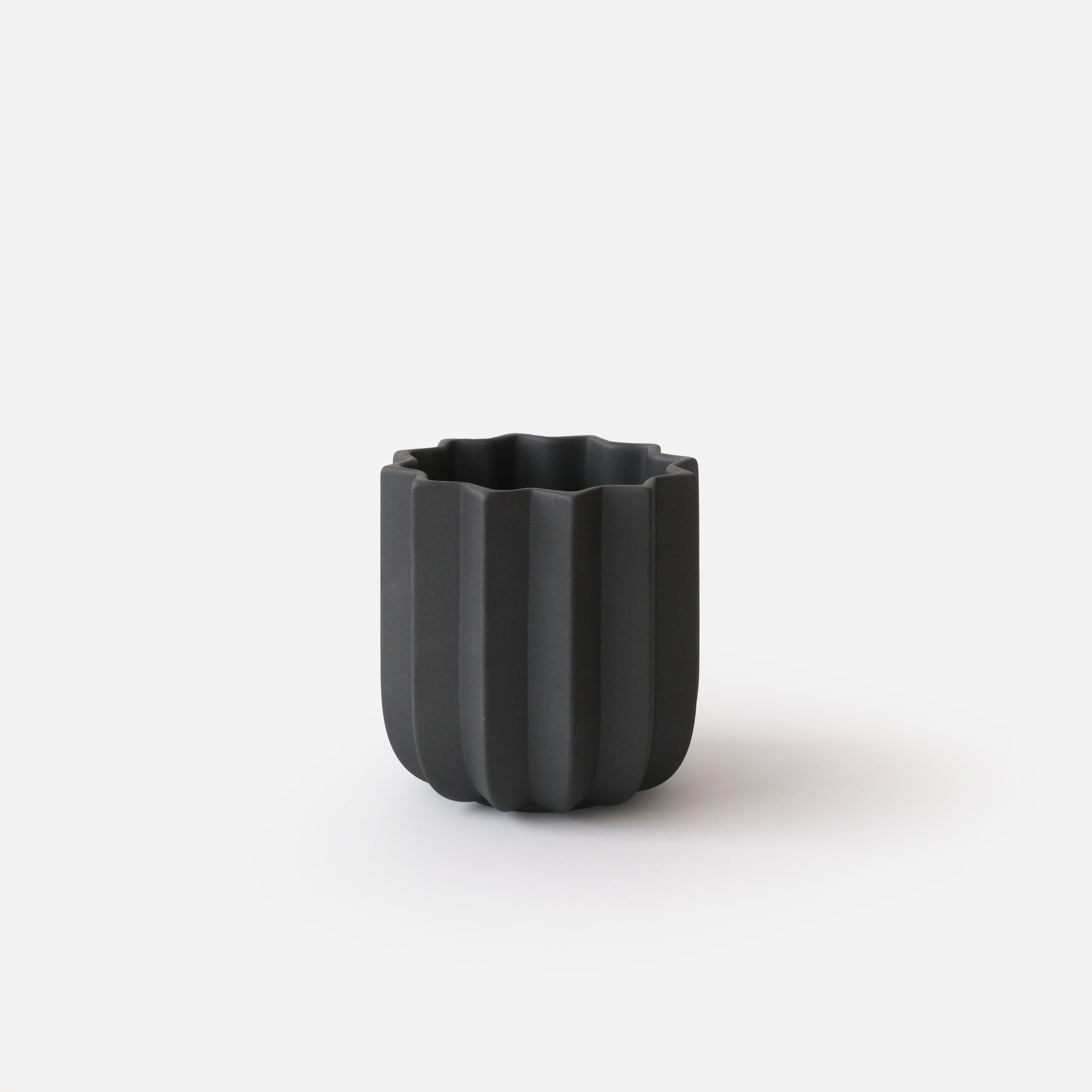 ridged ceramic planter by Misewell