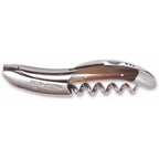 Laguiole solid horn corkscrew with honey toned handle on a white background