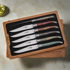 Boxed set on marble with the lid set behind