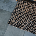 Natural and Black Diamonds Jute Rug