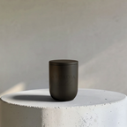 Nova Raven Modern Candēla Vessel with Lid, 2.3"D x 4"H