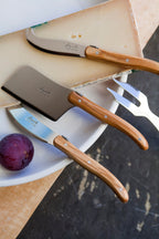 Laguiole 3 Piece Mini Cheese Utensil Set, Olivewood in Wood Box with Acrylic Lid