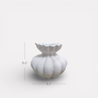 Ember Terracotta Vase, Hand-painted in Linen White or Jet Black, 8.6"D x 8.6"H